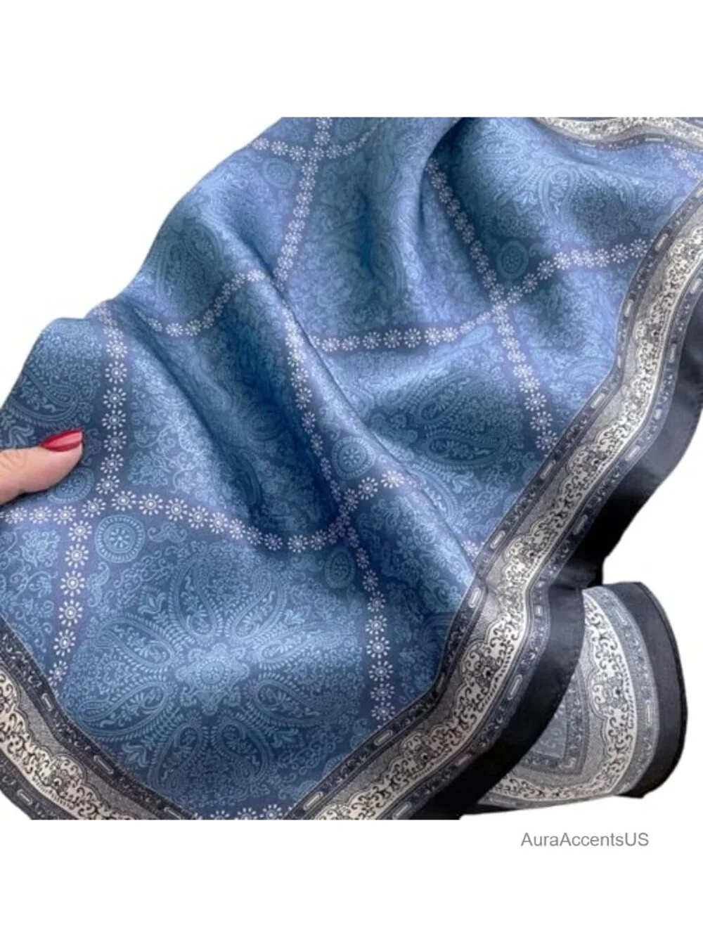 100% Mulberry Silk Small Square Scarf - Neckerchief - Headscarf 21